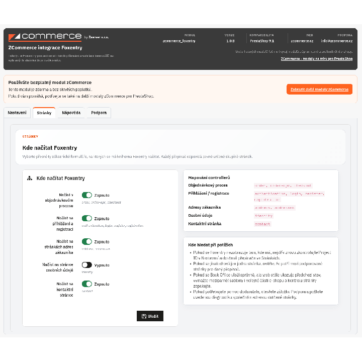 Foxentry for PrestaShop