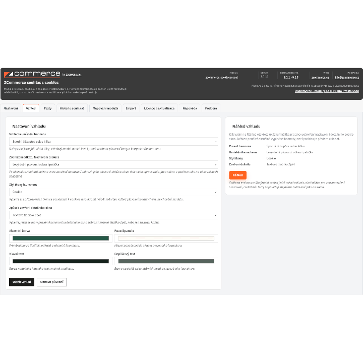 Modul souhlasu s cookies pro PrestaShop