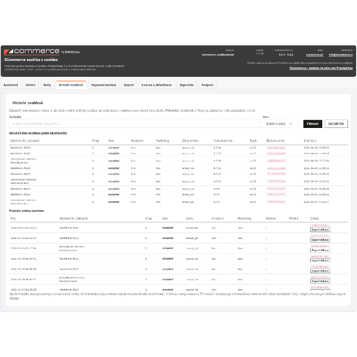 Cookie consent module for PrestaShop