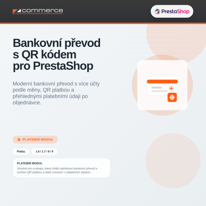 Bankovní převod s QR kódem pro PrestaShop