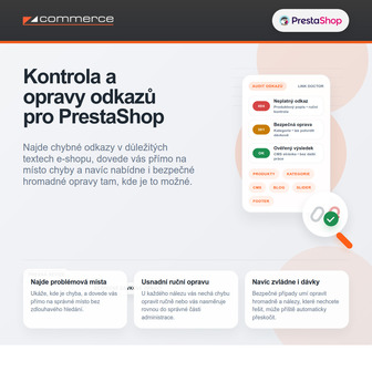 Kontrola a opravy odkazů pro PrestaShop
